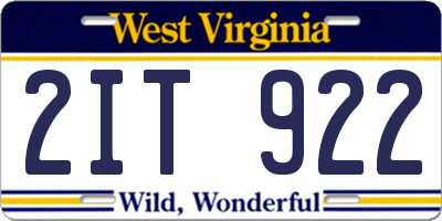 WV license plate 2IT922
