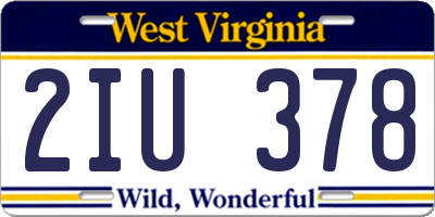 WV license plate 2IU378