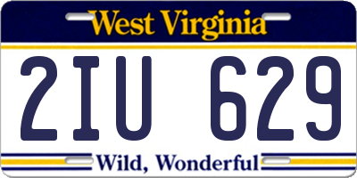 WV license plate 2IU629