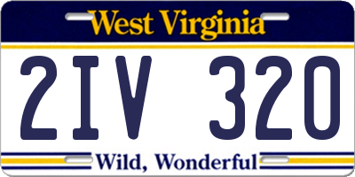 WV license plate 2IV320
