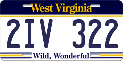 WV license plate 2IV322