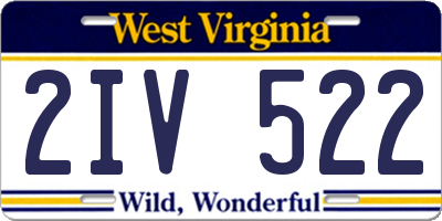 WV license plate 2IV522