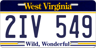 WV license plate 2IV549