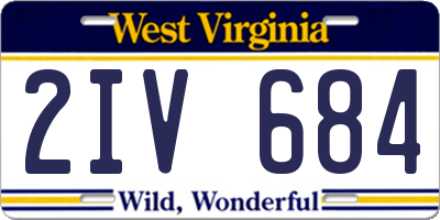 WV license plate 2IV684