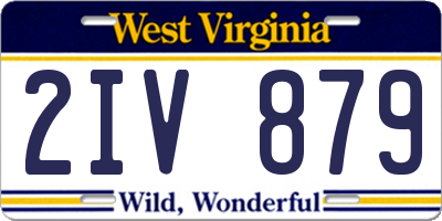 WV license plate 2IV879