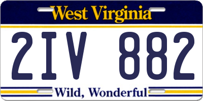 WV license plate 2IV882