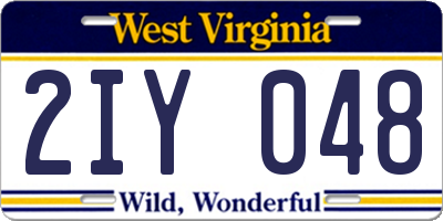 WV license plate 2IY048