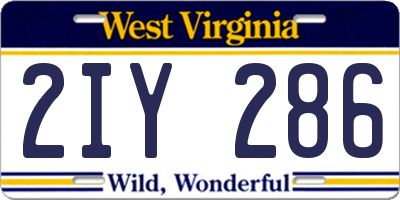 WV license plate 2IY286