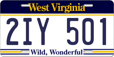 WV license plate 2IY501