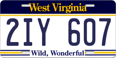 WV license plate 2IY607