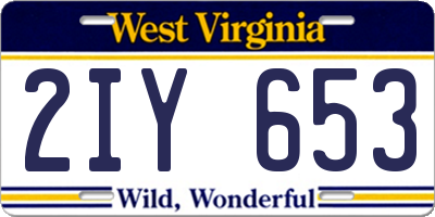 WV license plate 2IY653