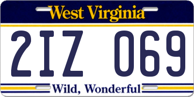 WV license plate 2IZ069