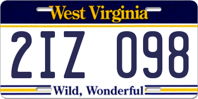 WV license plate 2IZ098