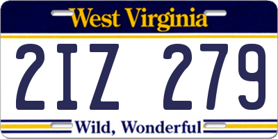 WV license plate 2IZ279