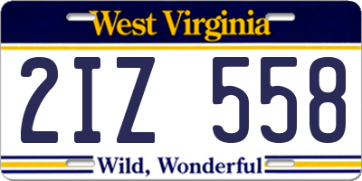 WV license plate 2IZ558