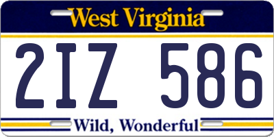 WV license plate 2IZ586