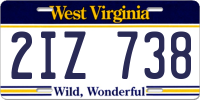 WV license plate 2IZ738