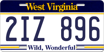 WV license plate 2IZ896