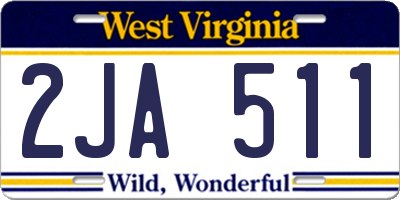 WV license plate 2JA511