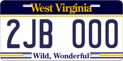 WV license plate 2JB000