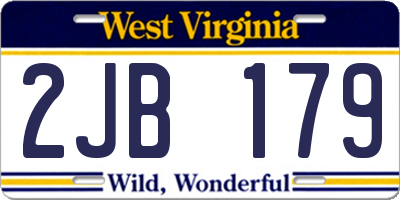 WV license plate 2JB179
