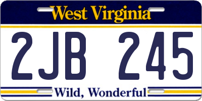 WV license plate 2JB245