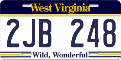 WV license plate 2JB248