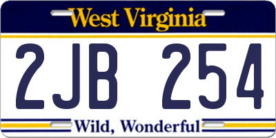 WV license plate 2JB254