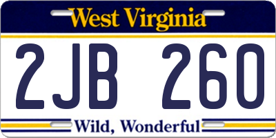 WV license plate 2JB260