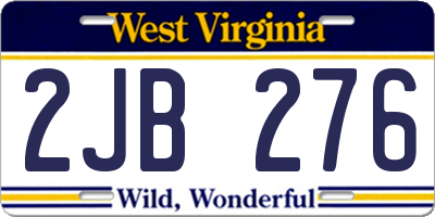WV license plate 2JB276