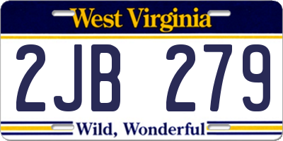 WV license plate 2JB279