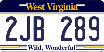 WV license plate 2JB289