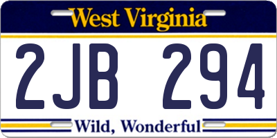 WV license plate 2JB294