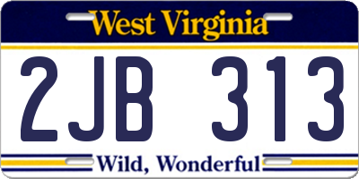 WV license plate 2JB313