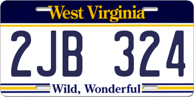 WV license plate 2JB324