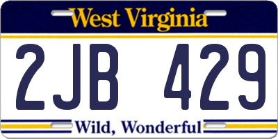 WV license plate 2JB429