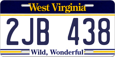 WV license plate 2JB438