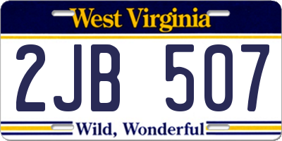 WV license plate 2JB507