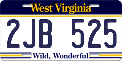 WV license plate 2JB525