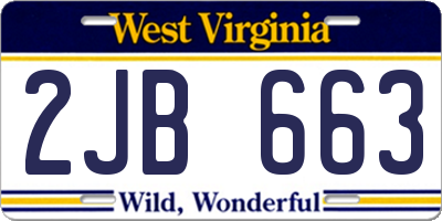 WV license plate 2JB663