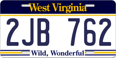 WV license plate 2JB762
