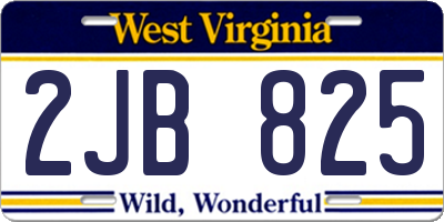 WV license plate 2JB825