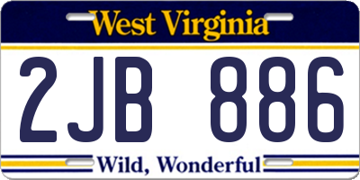 WV license plate 2JB886