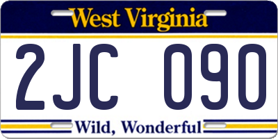 WV license plate 2JC090