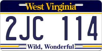 WV license plate 2JC114