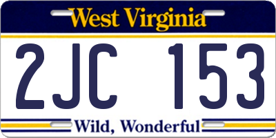 WV license plate 2JC153