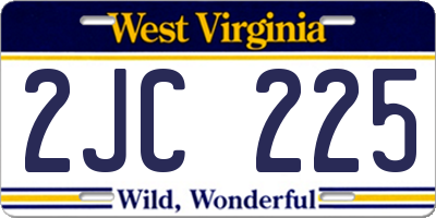 WV license plate 2JC225