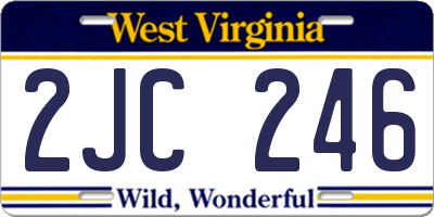 WV license plate 2JC246