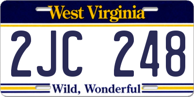 WV license plate 2JC248