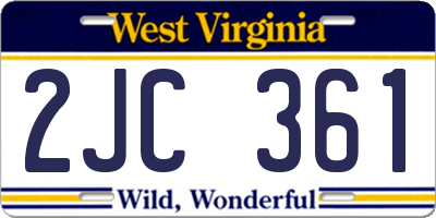 WV license plate 2JC361